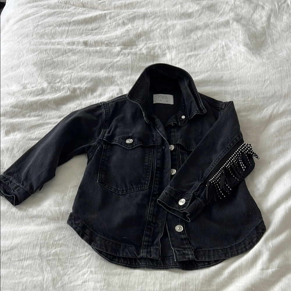Zara Black Jean Jacket Classic Denim Style
